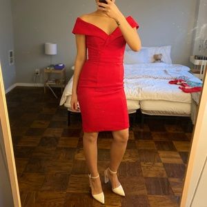 Xscape Sweetheart Neckline Red Dress